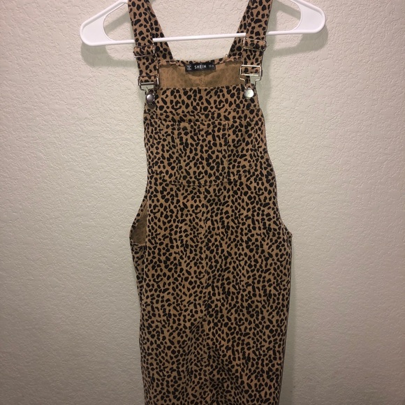 Cheetah Print Overall Dress - Picture 1 of 3